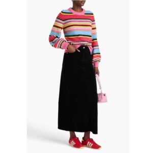 GANNI Cotton-blend corduroy maxi skirt
