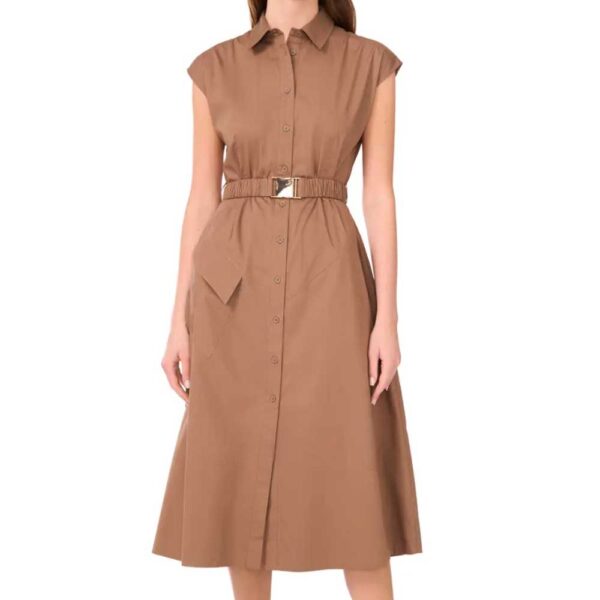 Halogen® Asymmetric Belted Midi Shirtdress Cafe