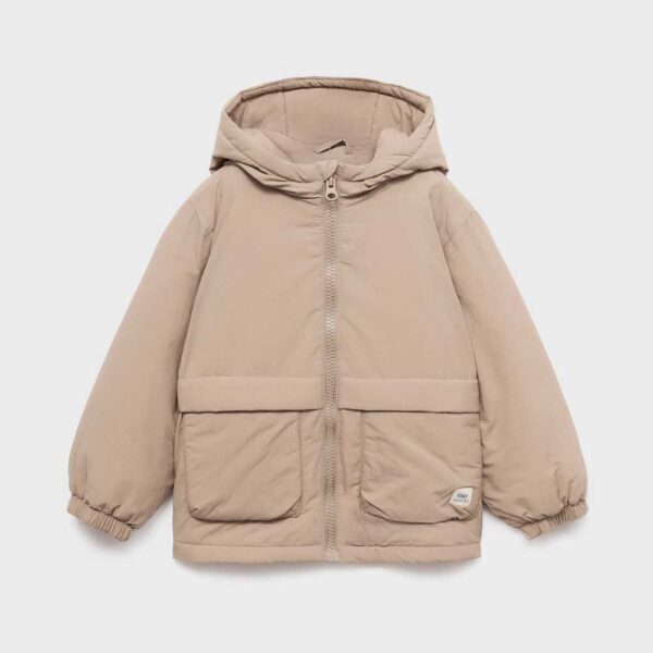 Hood quilted coat Medium Brown