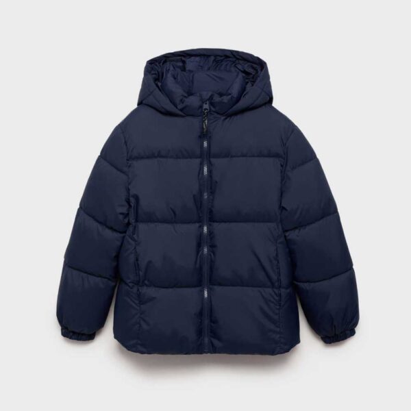 Hood quilted coat Navy
