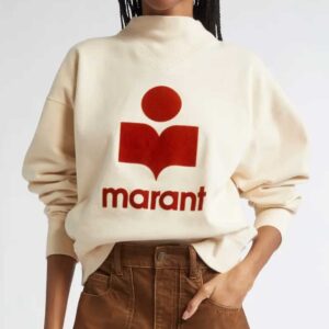 Isabel Marant Étoile Moby Logo Sweatshirt Beige/ Rust