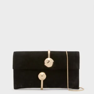 SIMKHAI Black Amaya Suede Clutch