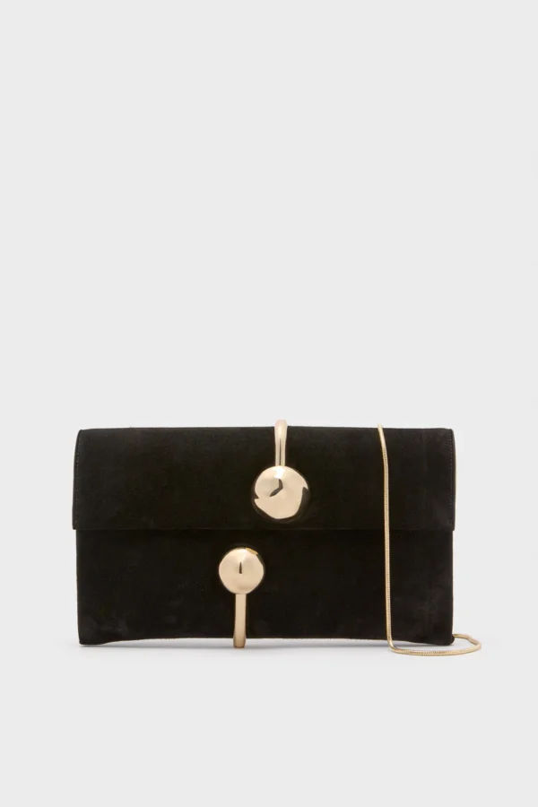 SIMKHAI Black Amaya Suede Clutch