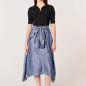 Layered-effect patterned dress