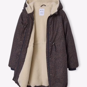 Jonen Leopard Print Parka with Sherpa Lining for Girls, JONEN - navy blue