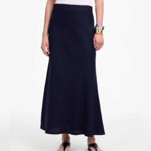 Linen Maxi Slip Skirt juniper berry