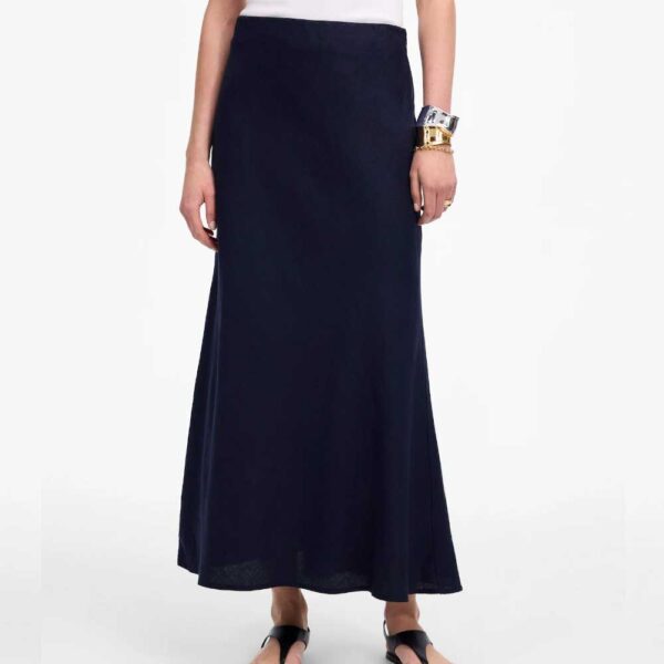 Linen Maxi Slip Skirt juniper berry
