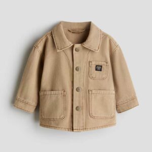 Loose-Fit Canvas Overshirt Beige