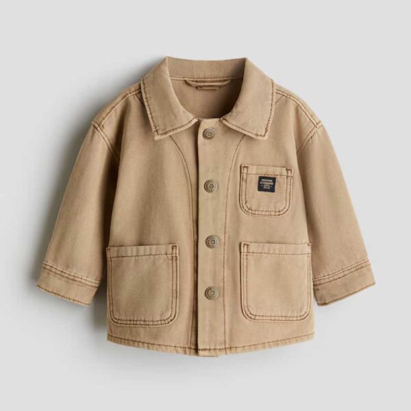 Loose-Fit Canvas Overshirt Beige