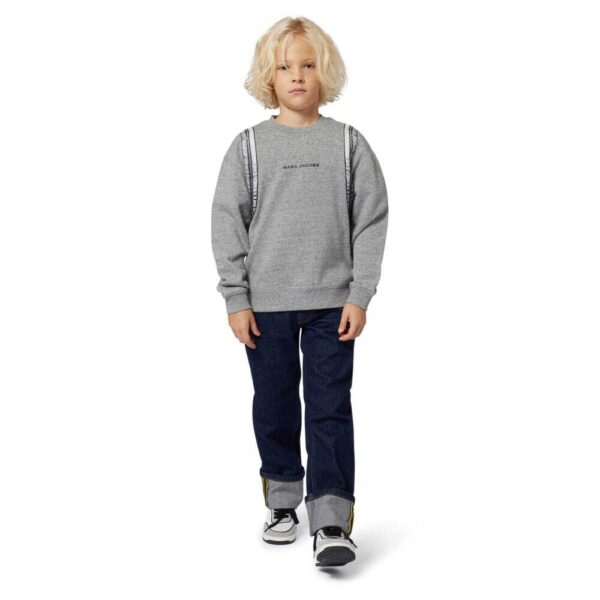 MARC JACOBS Boys Grey Cotton Backpack Print Sweatshirt