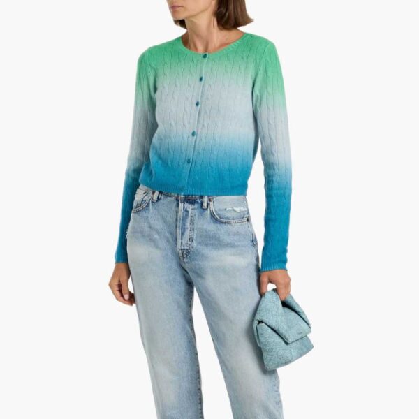 NAADAM Dégradé cable-knit cashmere cardigan