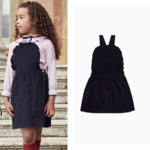 Navy Alexa Corduroy Girl Pinafore Skirt
