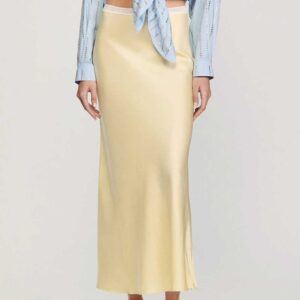 Maxi satin-effect skirt