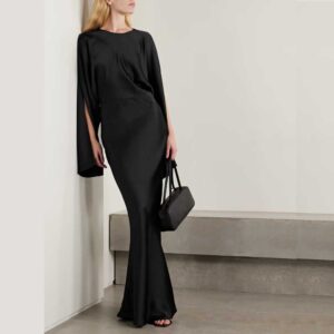 NORMA KAMALI Obie satin gown Black