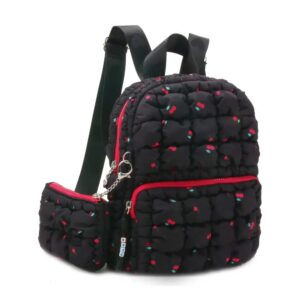 OMG Accessories Kids' Mini Cherry Scrunch Quilted Backpack