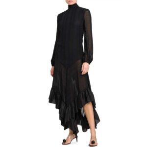 Philosophy di Lorenzo Serafini Ruffled Silk Tie-Back Maxi Dress