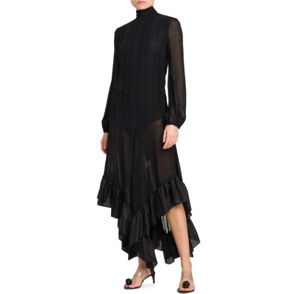 Philosophy di Lorenzo Serafini Ruffled Silk Tie-Back Maxi Dress