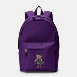Polo Bear Canvas Backpack College Purple
