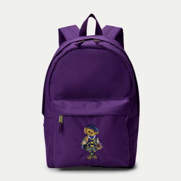 Polo Bear Canvas Backpack College Purple