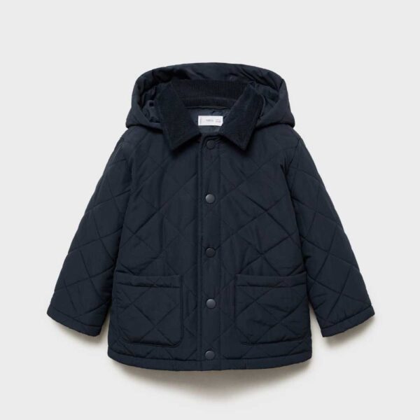 Quilted anorak with shirt collar Navy
