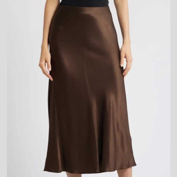 Rails Anya Satin Midi Skirt Dark Moss