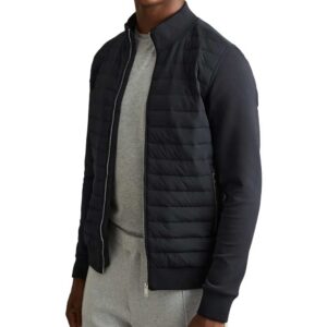 Reiss Freddie Mixed Media Jacket Navy