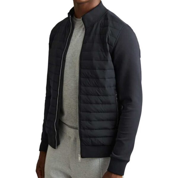 Reiss Freddie Mixed Media Jacket Navy