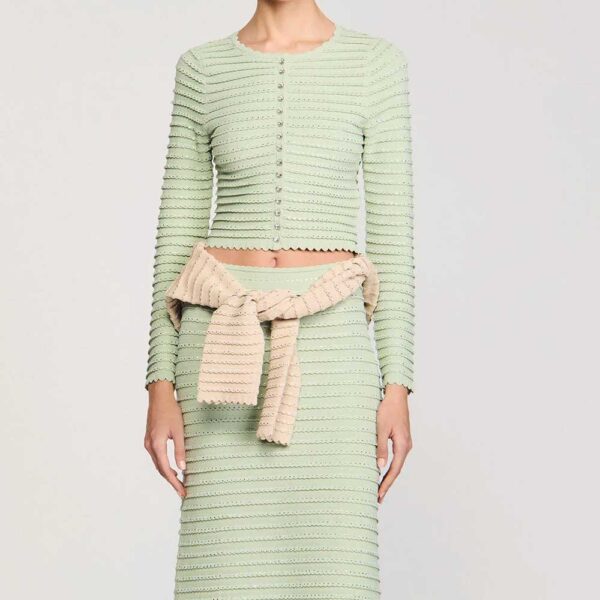 Rhinestone cardigan Almond Green
