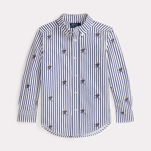 Polo Bear Striped Cotton Poplin Shirt