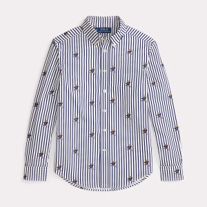 Polo Bear Striped Cotton Poplin Shirt
