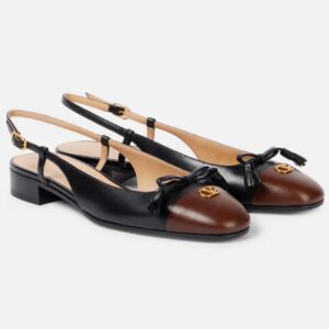 Valentino Garavani Valet Du Roi leather slingback flats