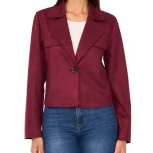 Vince Camuto One-Button Faux Suede Jacket