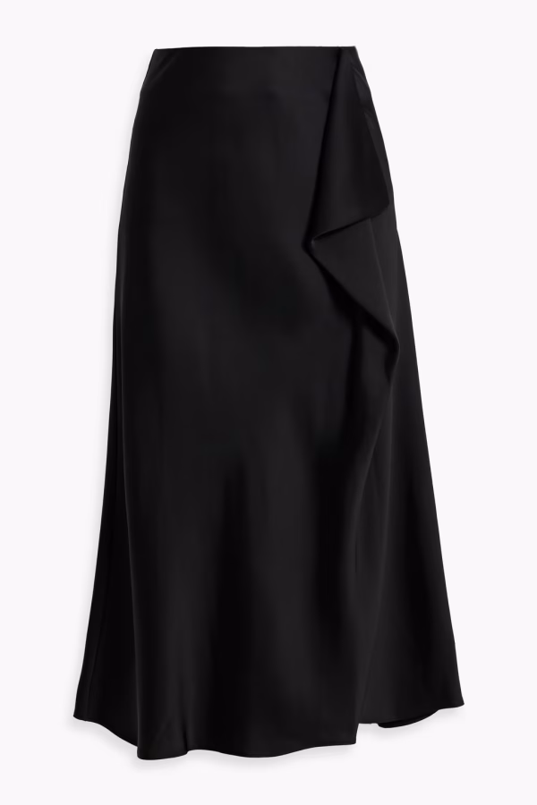 SIMKHAI Blane draped satin-crepe midi skirt