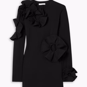 AREA Appliquéd cutout cotton-blend jersey mini dress