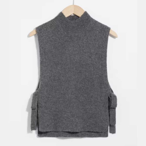 Wool Bib Collar Grey