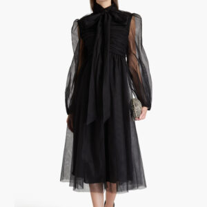 ZIMMERMANN Tulle midi dress Black