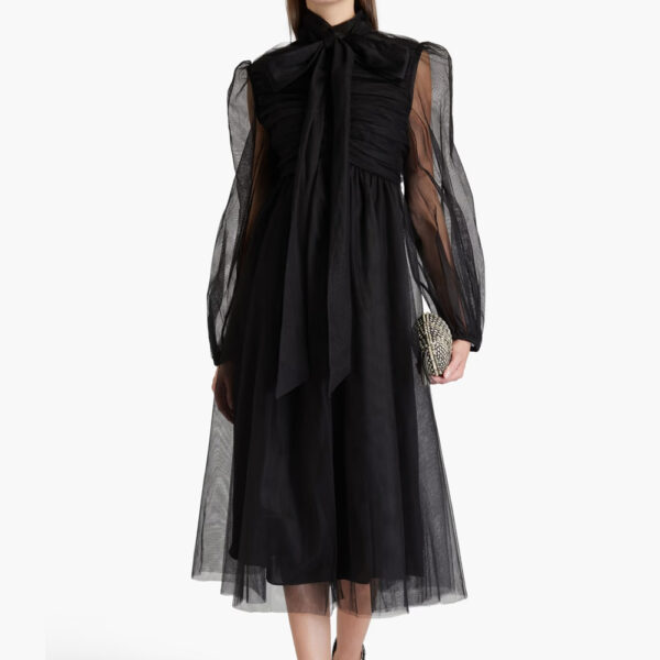 ZIMMERMANN Tulle midi dress Black