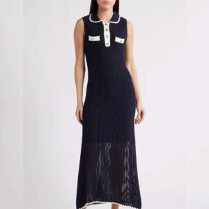 ZOE AND CLAIRE Polo Sweater Midi Dress