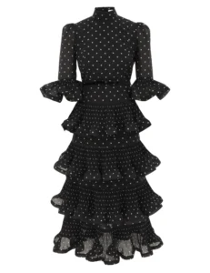 Pleated Sleeved Midi Dress