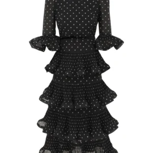 Pleated Sleeved Midi Dress