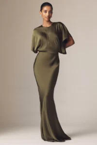 Norma Kamali Reverse Obie Satin Maxi Dress