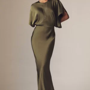 Norma Kamali Reverse Obie Satin Maxi Dress