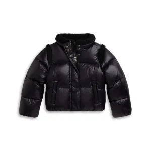 Polo Ralph Lauren Girls' Teddy Fleece Trim Down Boxy Jacket - Little Kid