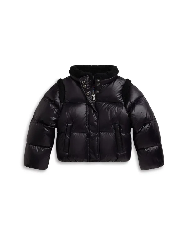 Polo Ralph Lauren Girls' Teddy Fleece Trim Down Boxy Jacket - Little Kid