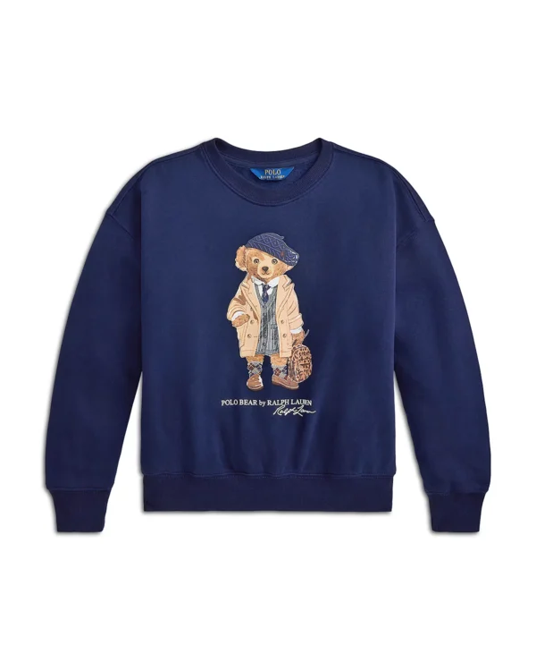 Polo Ralph Lauren Girls' Polo Bear Fleece Boxy Sweatshirt - Big Kid, Little Kid