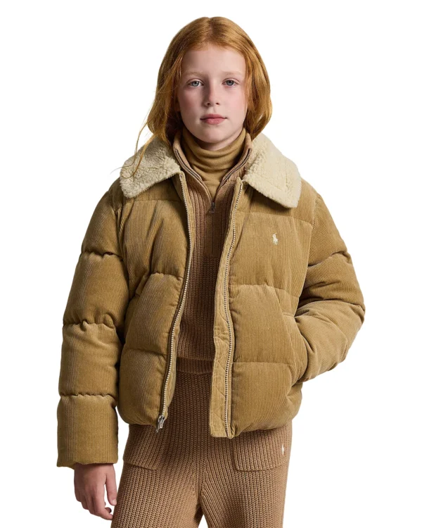 Polo Ralph Lauren Girls' Cotton Corduroy Down Jacket - Big Kid, Little Kid
