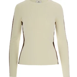 Elisabetta Franchi Crewneck Side Slit Top
