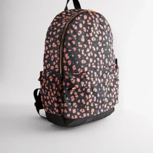 Black/Pink Leopard Print Backpack