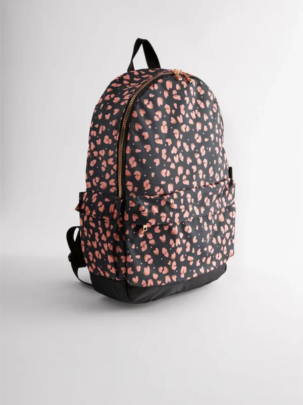 Black/Pink Leopard Print Backpack