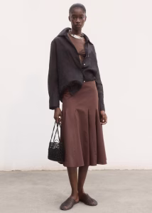 Pleated midi-skirt